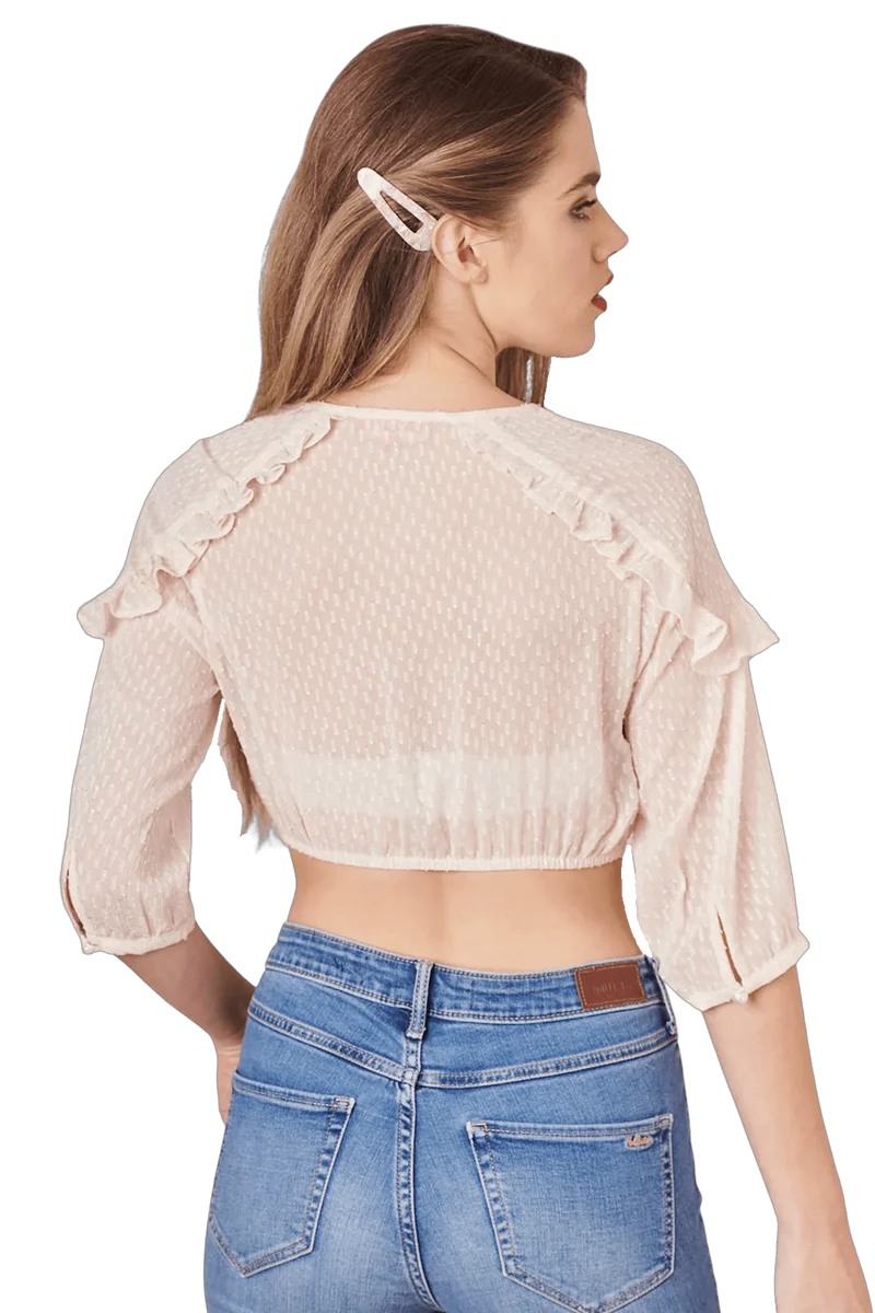Dirndlbluse Krüger Collection, Darlin, hochgeschlossen, 3/4 Arm, rosa