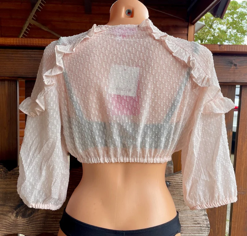 Dirndlbluse Krüger Collection, Darlin, hochgeschlossen, 3/4 Arm, rosa