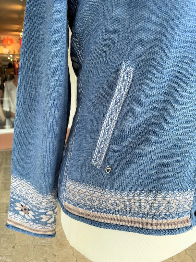 Trachten Jacke, Spieth & Wensky, Warja, Strickjacke, große Größen, blau