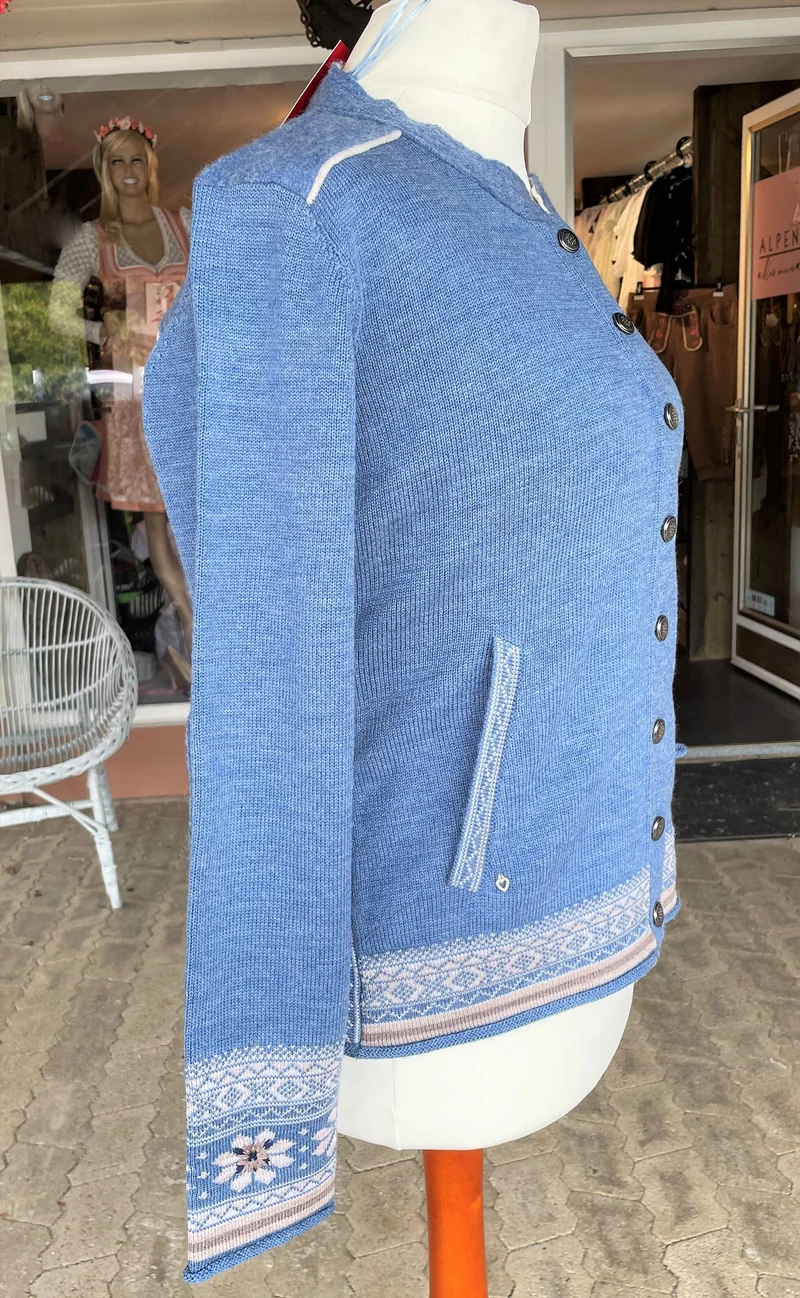 Trachten Jacke, Spieth & Wensky, Warja, Strickjacke, große Größen, blau