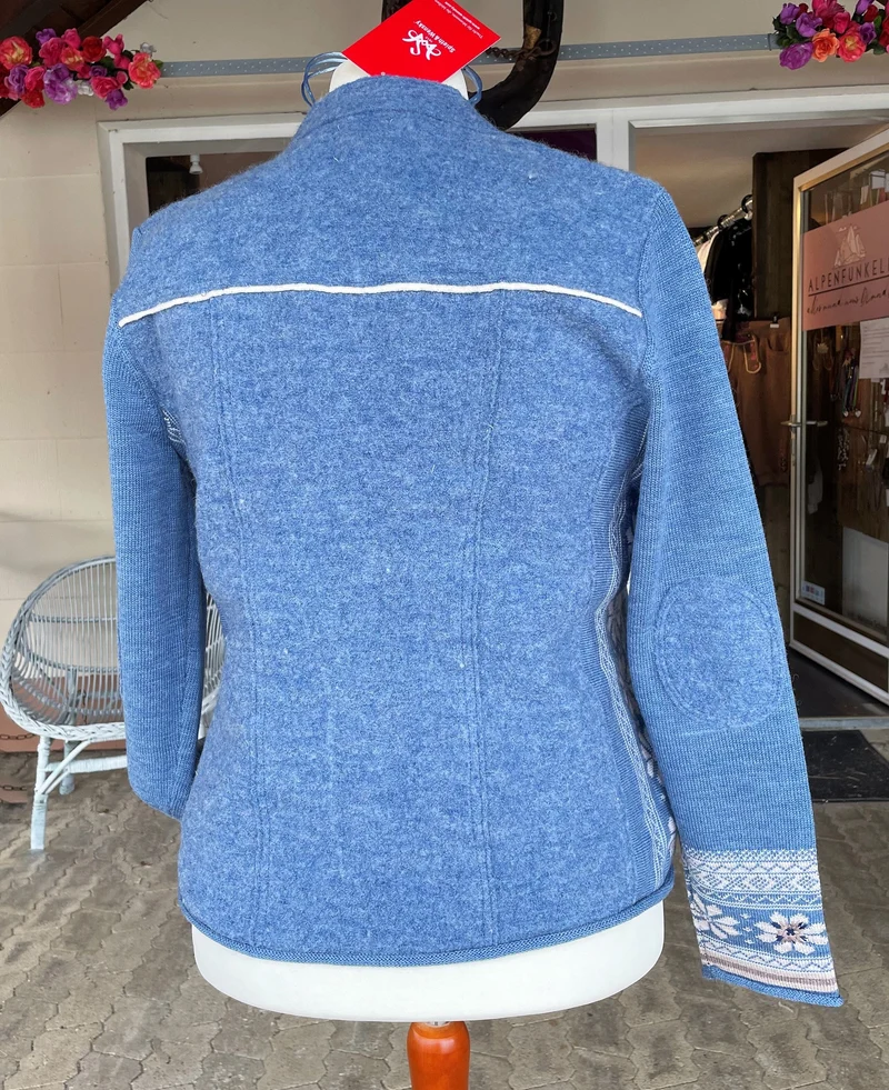 Trachten Jacke, Spieth & Wensky, Warja, Strickjacke, große Größen, blau