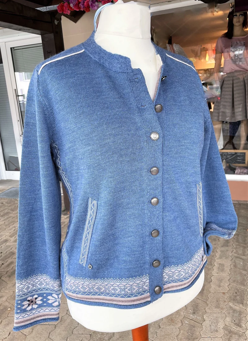 Trachten Jacke, Spieth & Wensky, Warja, Strickjacke, große Größen, blau