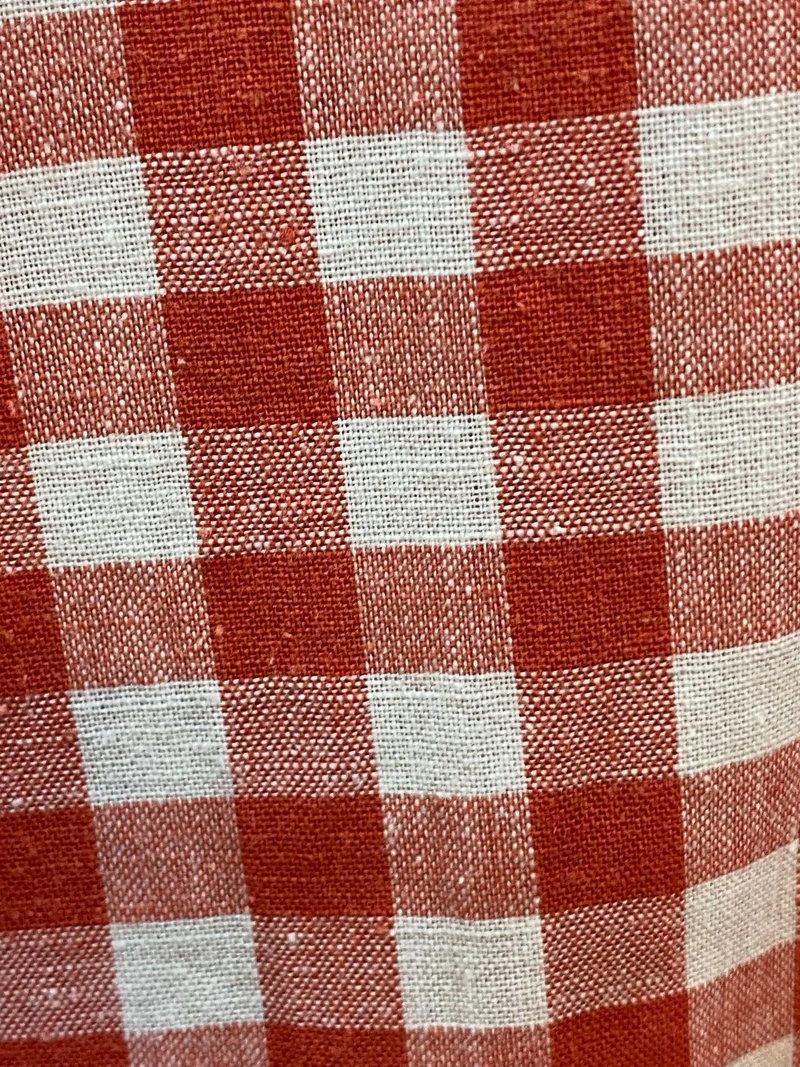 Vintage Herren Trachtenhemd rot weiß kariert Gr. 39 | Baumwolle Langarm
