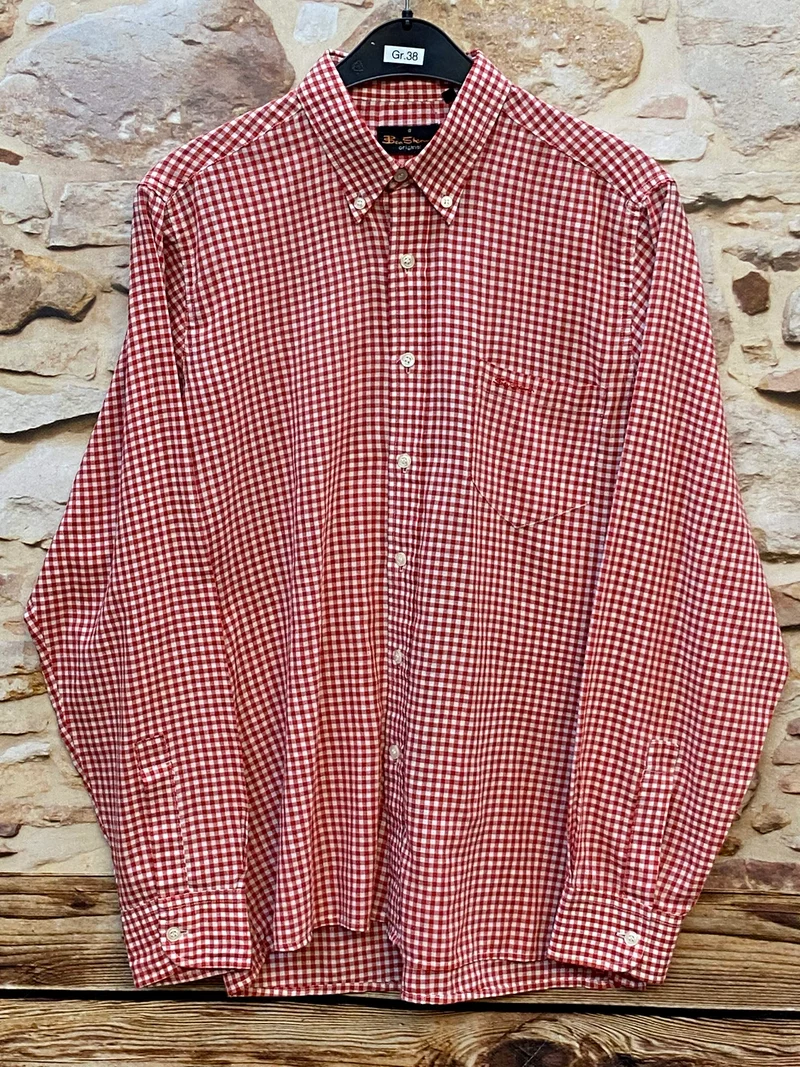 Ben Sherman Herren Trachtenhemd rot weiß kariert Gr. 38 | Sale