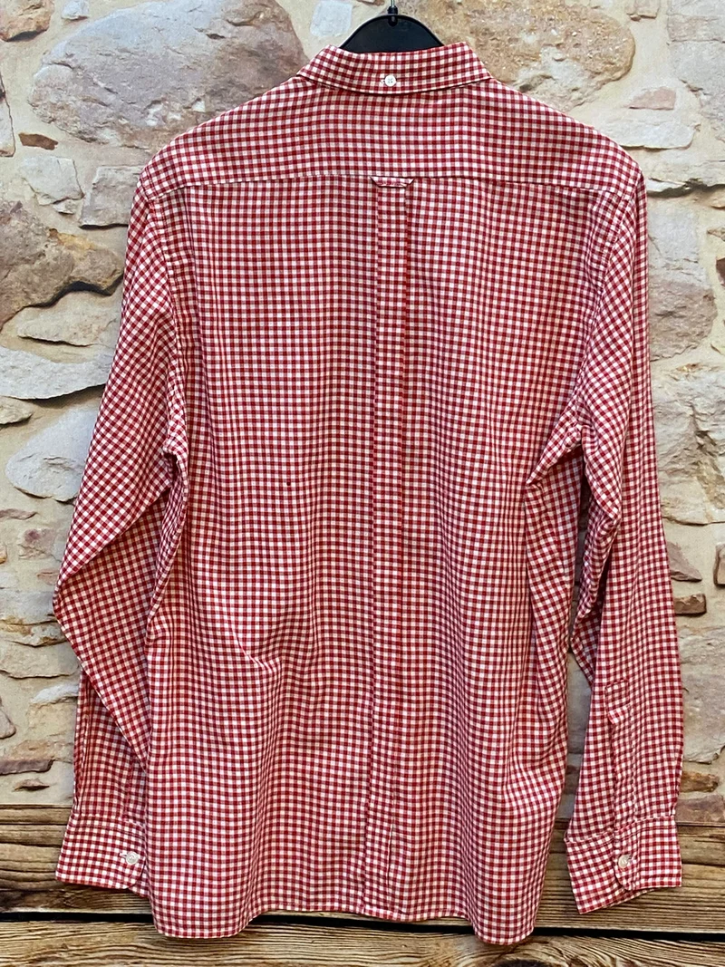 Ben Sherman Herren Trachtenhemd rot weiß kariert Gr. 38 | Sale