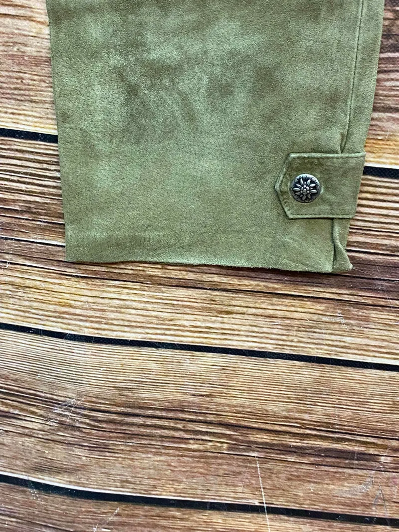 Lange Trachten-Lederhose in Olivgrün Gr.44