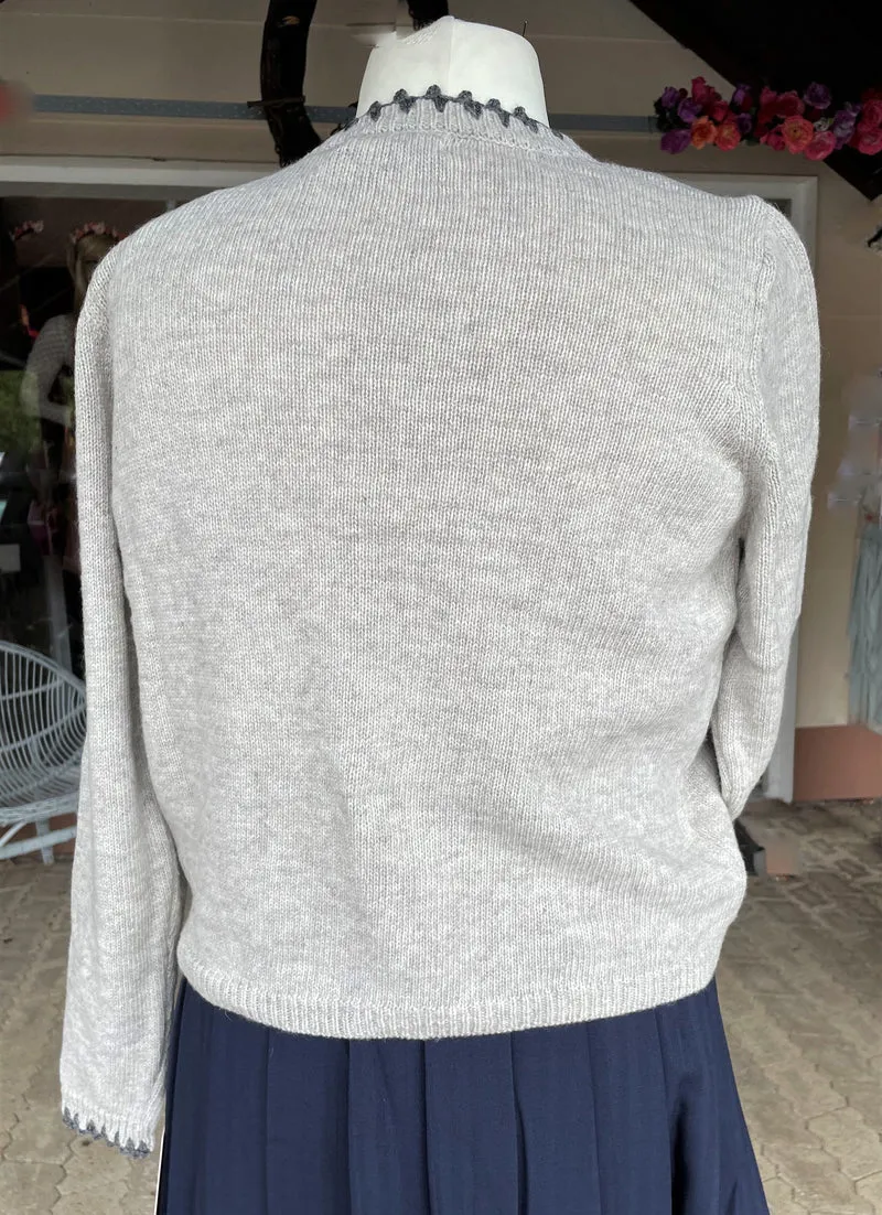 Trachten Jacke, Hangowear, Wilberta, Strickjacke, hellgrau, greige