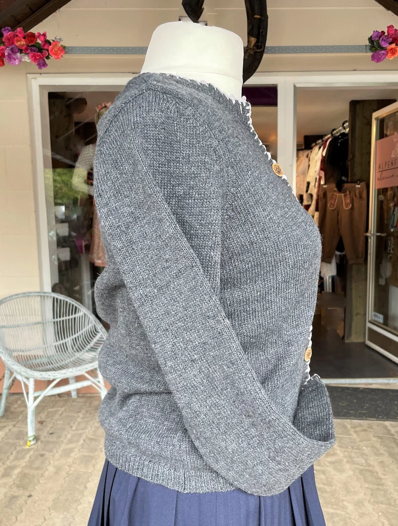 Trachten Jacke, Hangowear, Wilberta, Strickjacke, grau