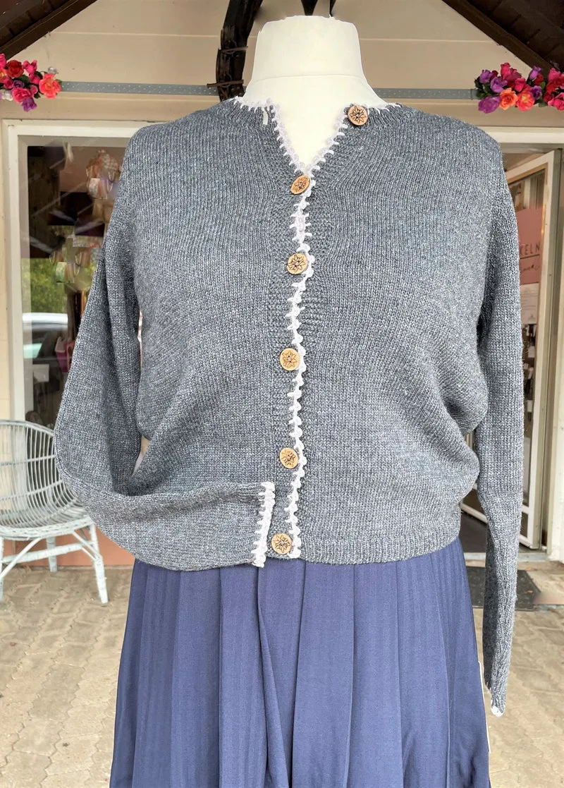 Trachten Jacke, Hangowear, Wilberta, Strickjacke, grau