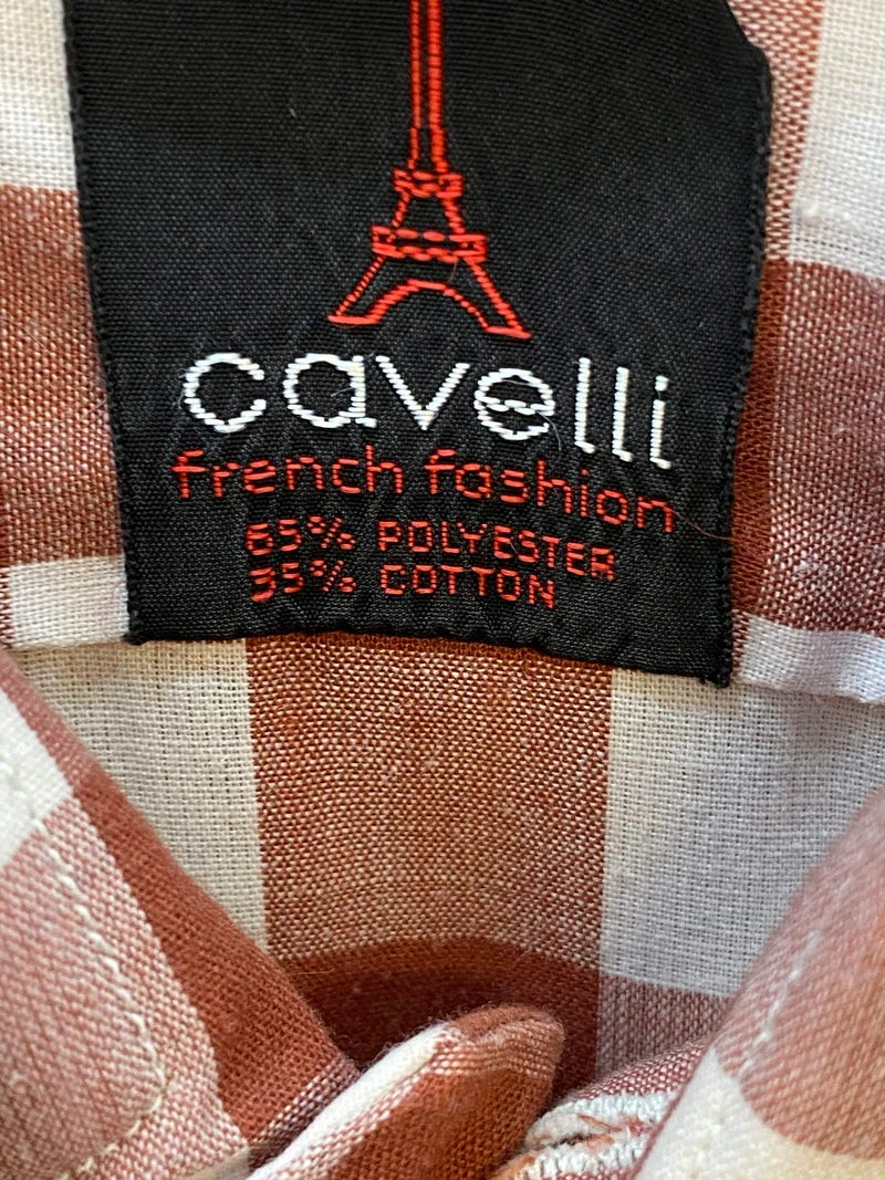 Vintage Trachtenhemd Herren Rot-Weiß Kariert Cavelli – Größe 37