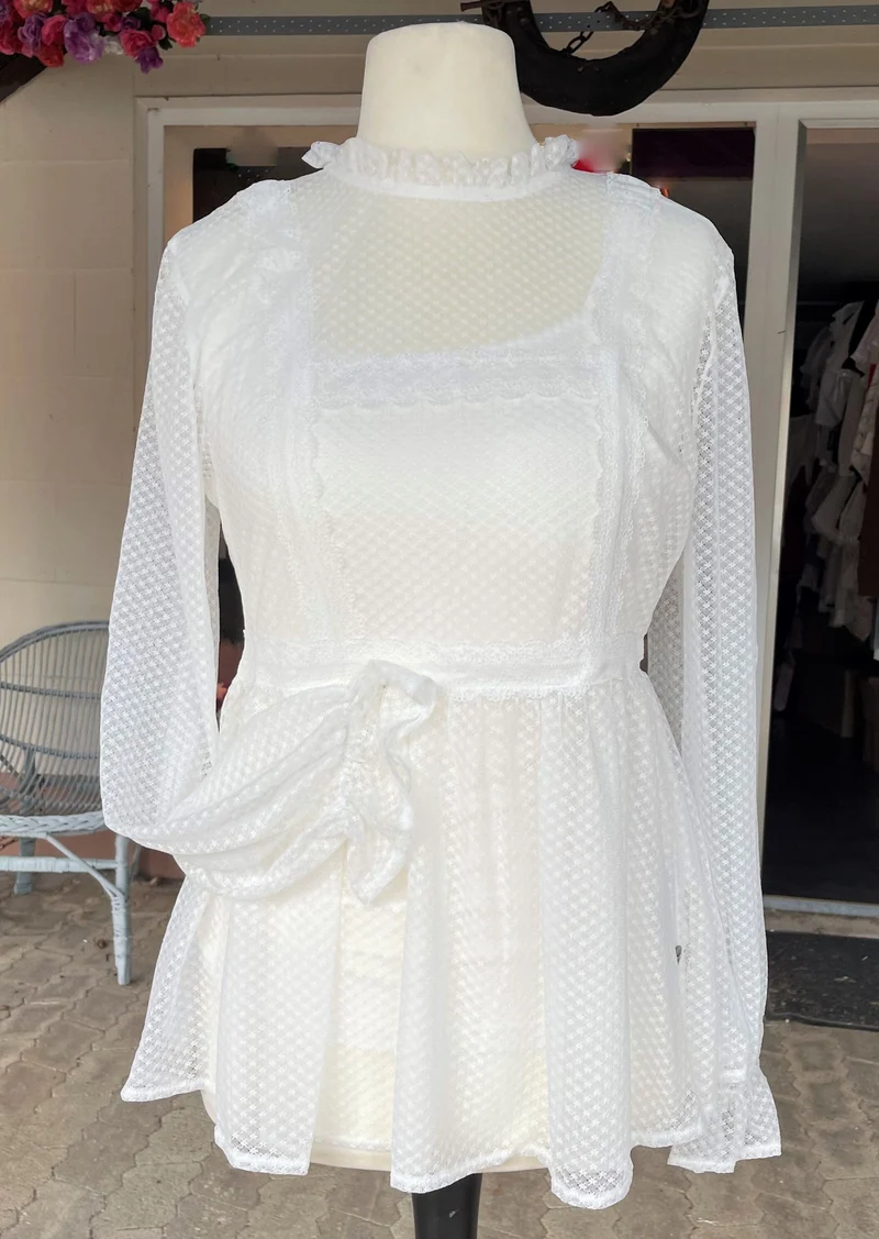 Trachtenbluse, Spieth & Wensky, langarm, Wainya, offwhite