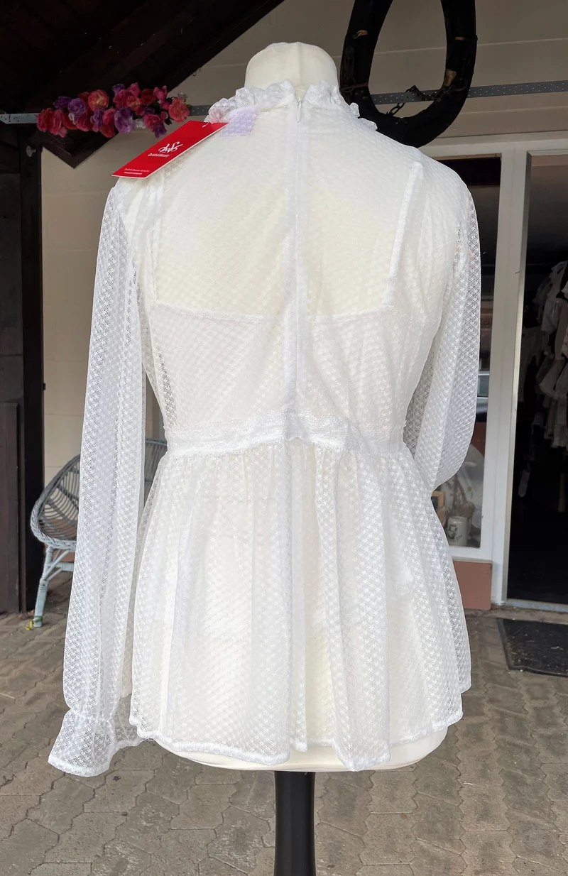 Trachtenbluse, Spieth & Wensky, langarm, Wainya, offwhite
