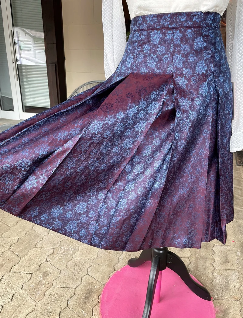 Trachten Rock Midi 60 cm, Wonne blau violet lila, Spieth & Wensky