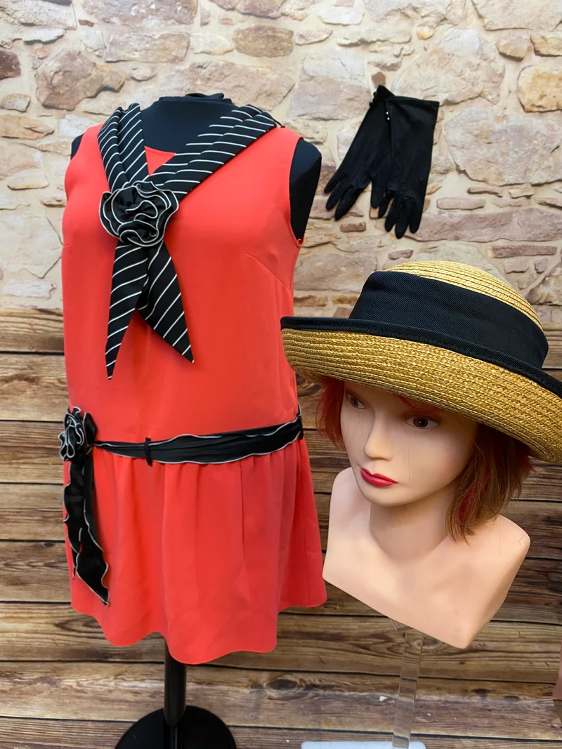 20er Jahre Tageskleid Rot Gr. 44 – Tea Dress Set