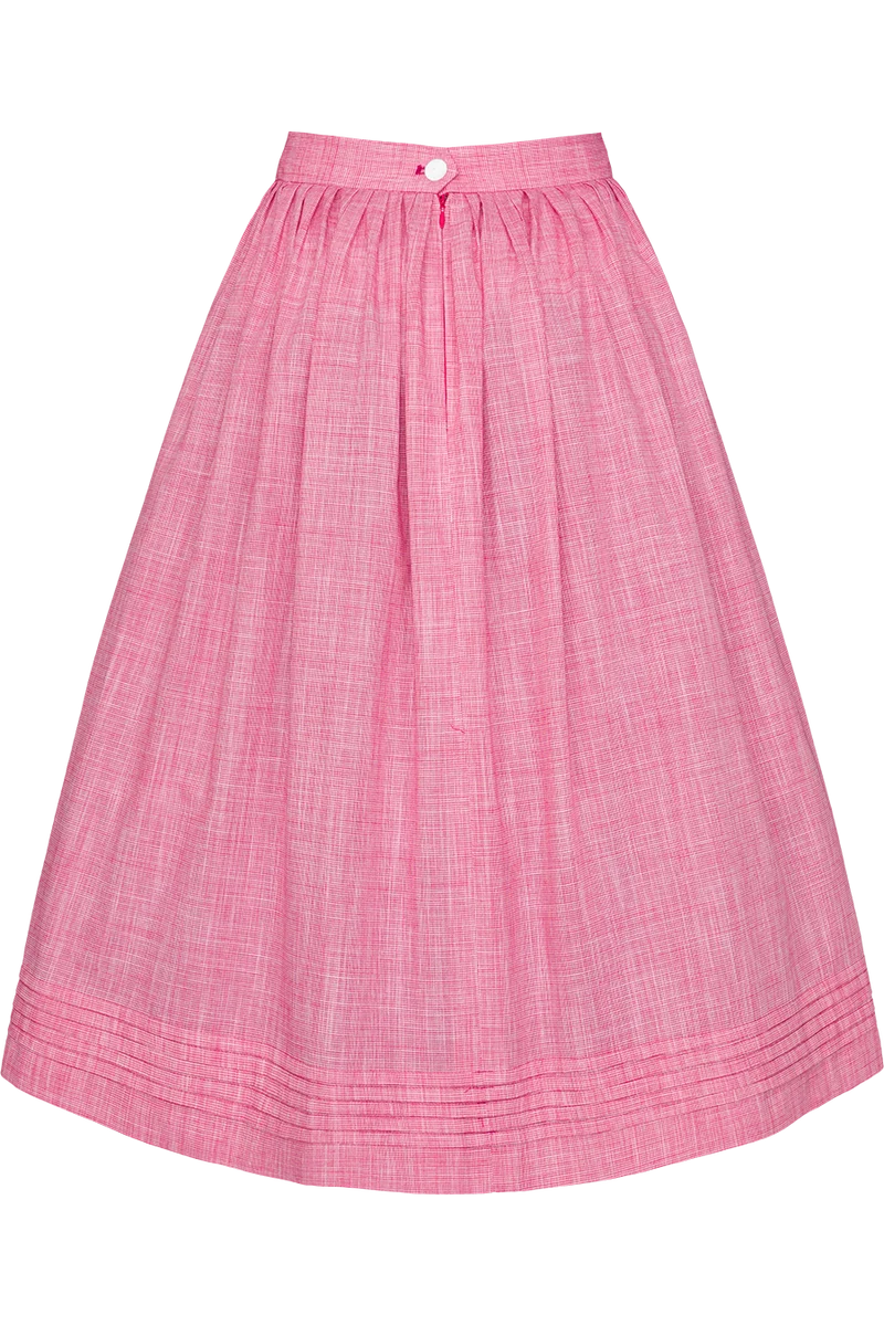 Trachtenrock Midilänge kariert - pink
