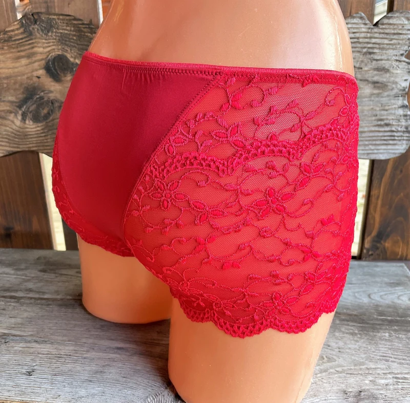 Panty, Boxer, Nina von C., kirsch rot, Spitze