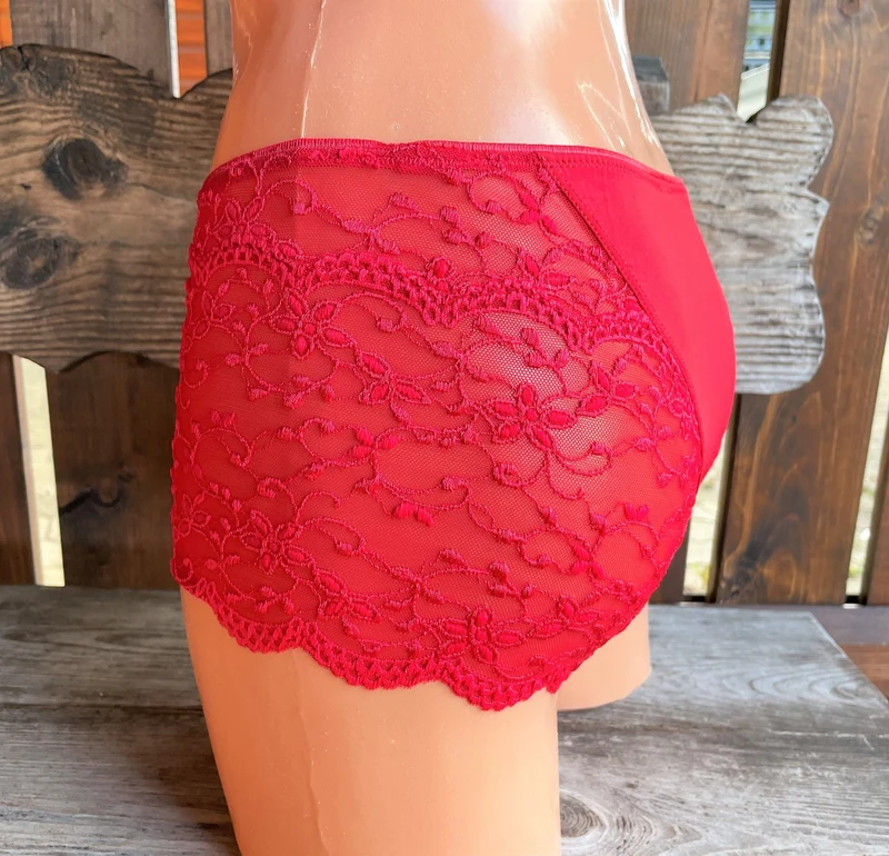 Panty, Boxer, Nina von C., kirsch rot, Spitze