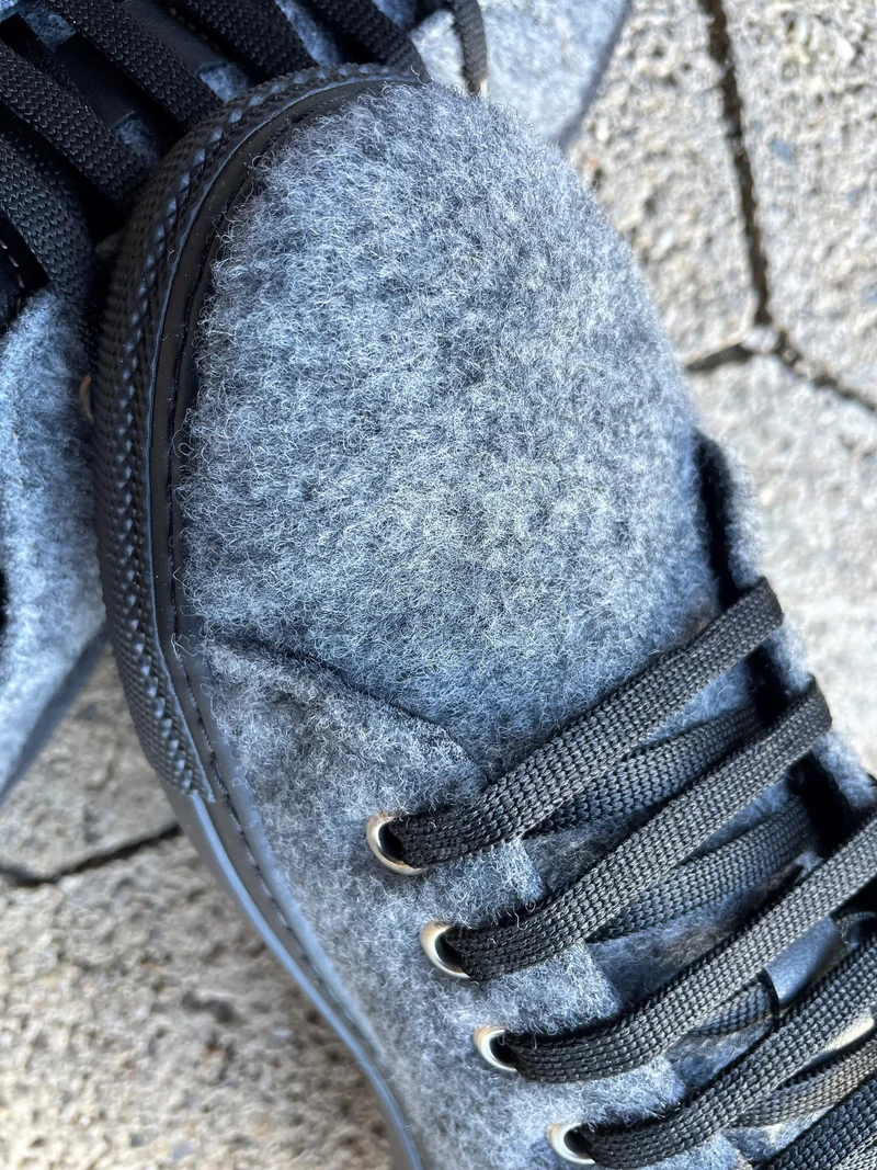 Sneakers Schuhe, Andrea Conti, Filz, Leder, grau