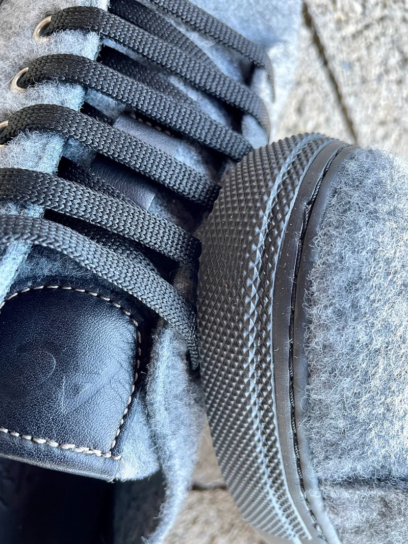 Sneakers Schuhe, Andrea Conti, Filz, Leder, grau