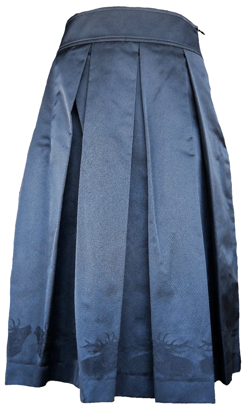 Trachtenrock Wenger, Midi 70 cm, schwarz, Hirsche