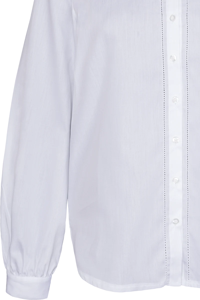 Damen Trachtenbluse klassisch aus Baumwolle - weiß