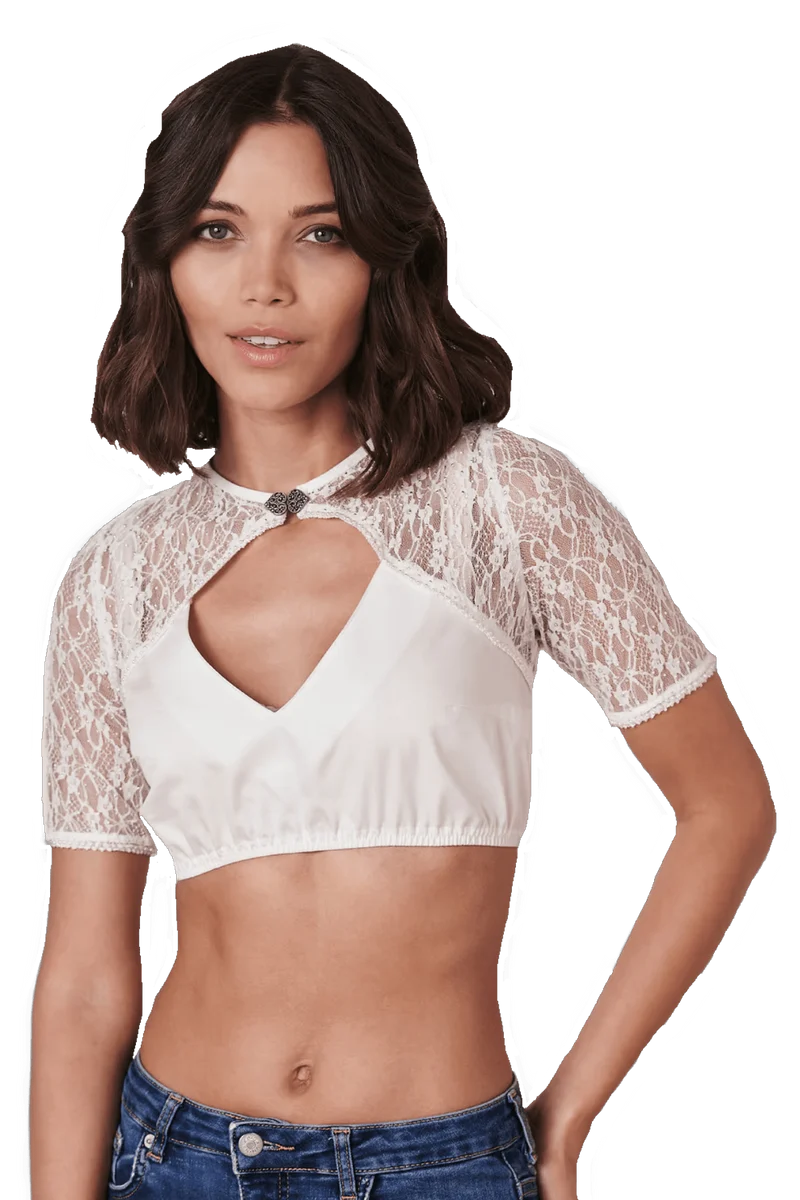 Dirndlbluse Krüger Collections, Hanna, ecru, kurzarm