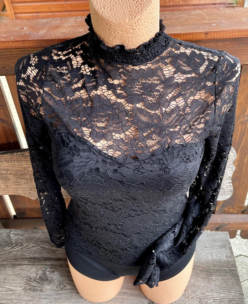 Trachtenbluse, Blusenbody, HangOwear, Filiz schwarz