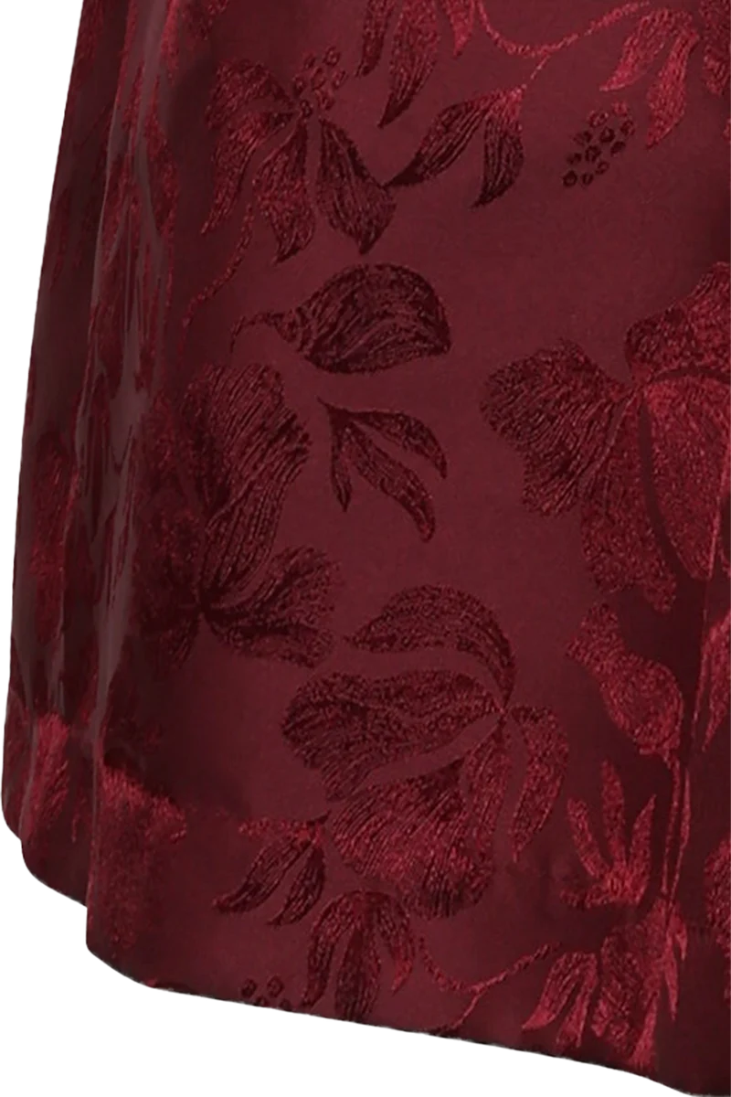 Midi-Dirndl mit Samtoberteil und Tüllschürze - wine
