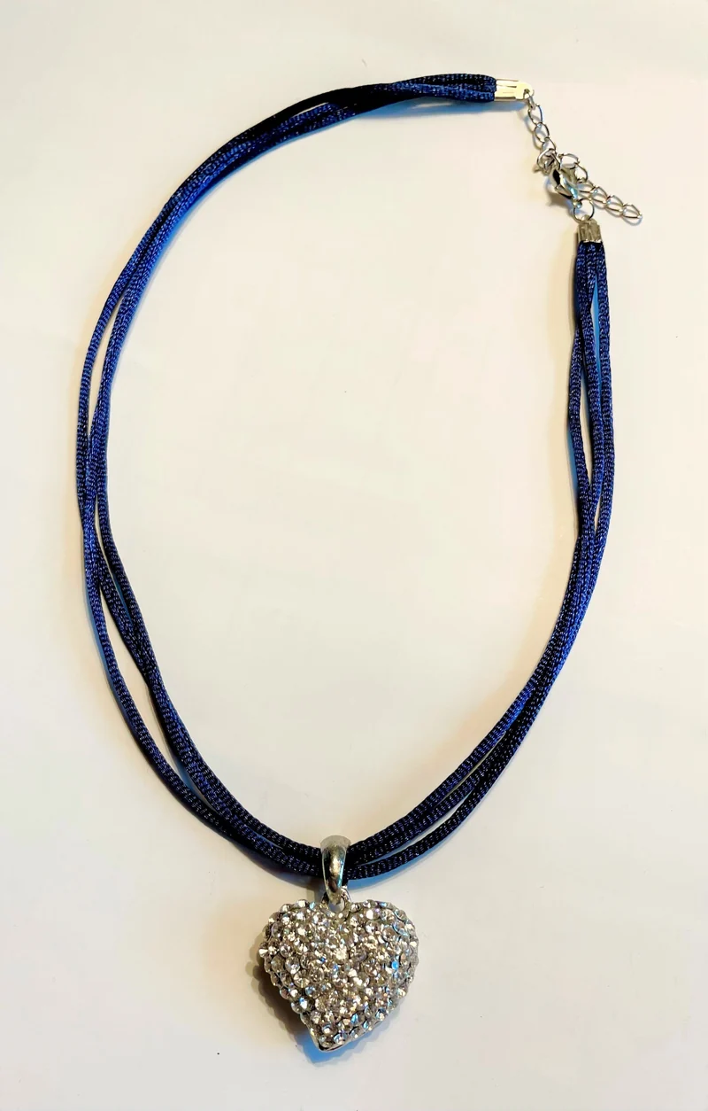 Trachten Kette Herz und Strass, verschiedene Farben
