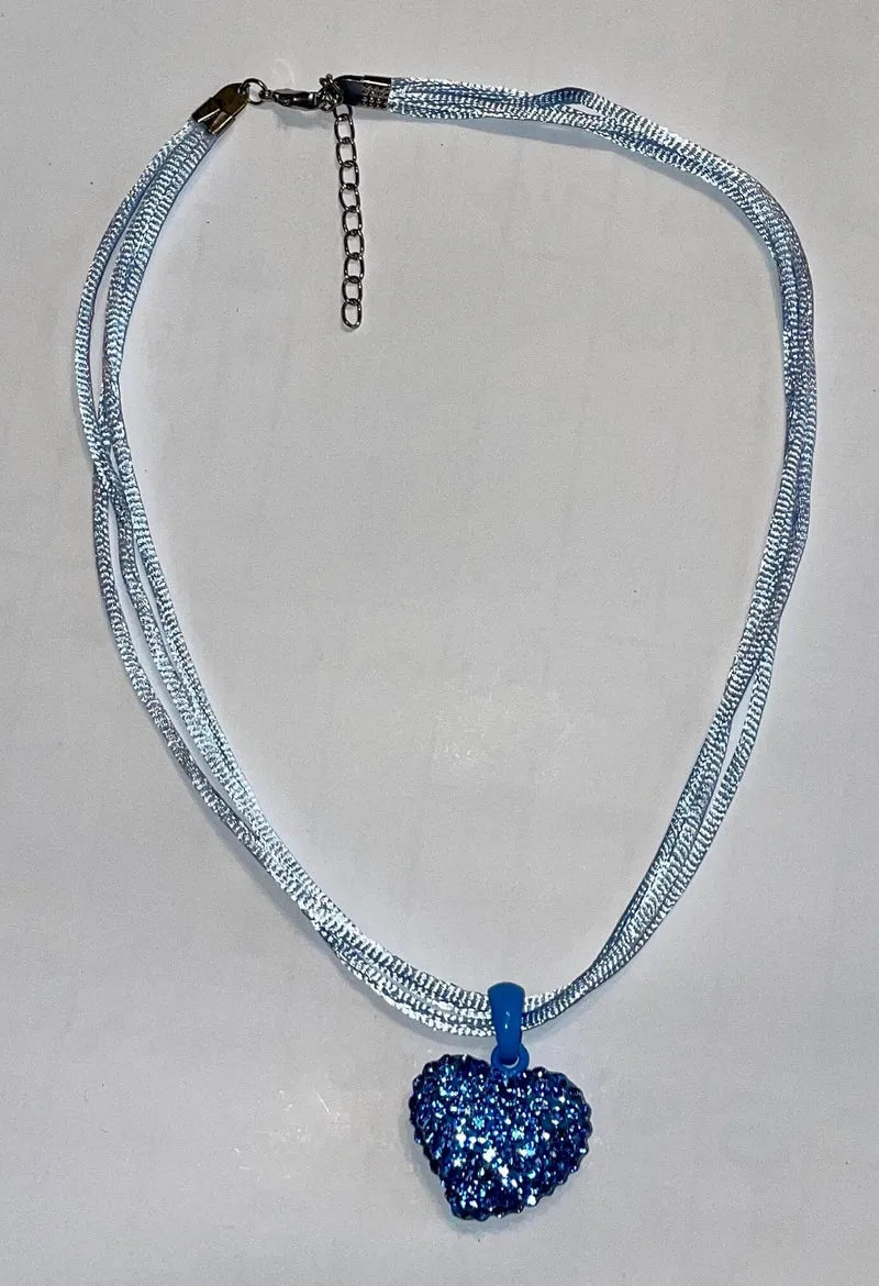 Trachten Kette Herz und Strass, verschiedene Farben
