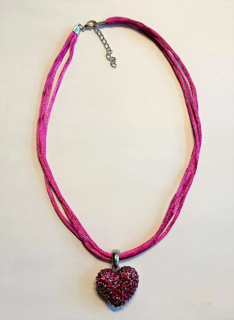 Trachten Kette Herz und Strass, verschiedene Farben