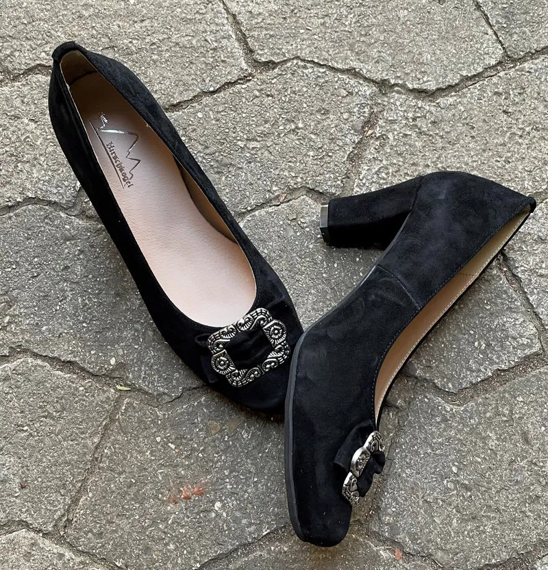 Pumps, Trachtenschuhe, Hirschkogel schwarz, Spange