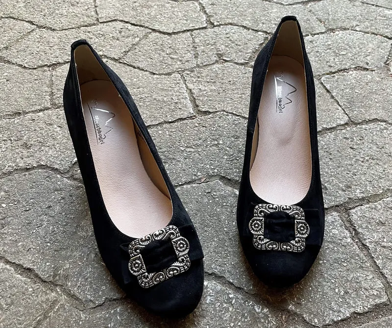 Pumps, Trachtenschuhe, Hirschkogel schwarz, Spange