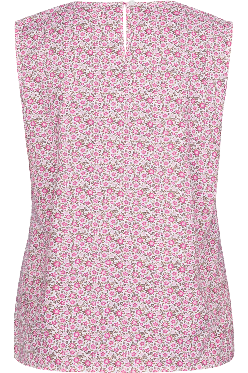 Damen Trachtenbluse ärmellos mit Blumenmuster
