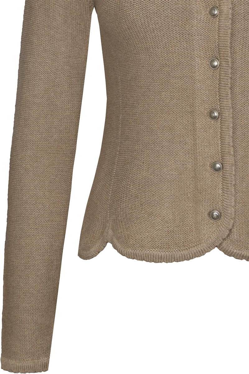 Damen Trachten-Strickjacke Dirndljacke - taupe