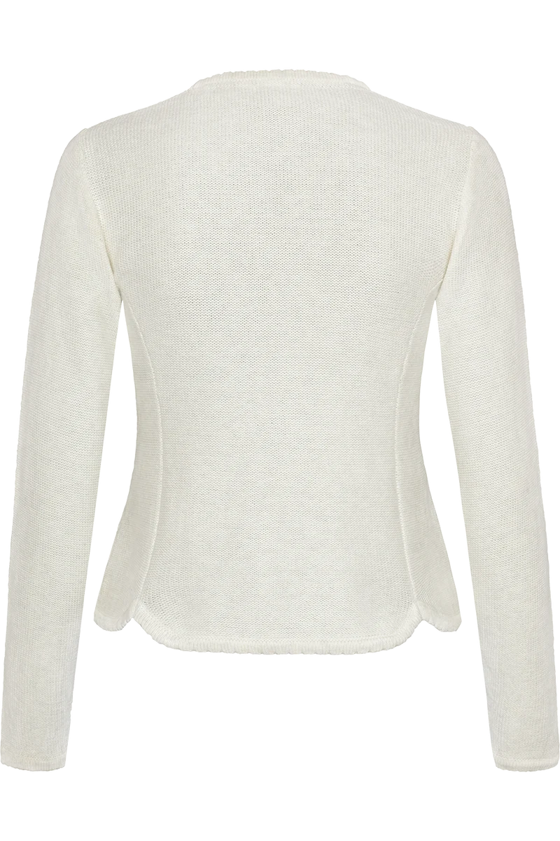 Damen Trachten-Strickjacke Dirndljacke - creme
