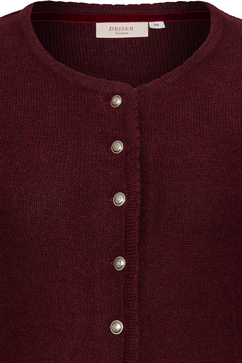 Damen Trachten-Strickjacke Dirndljacke - wine