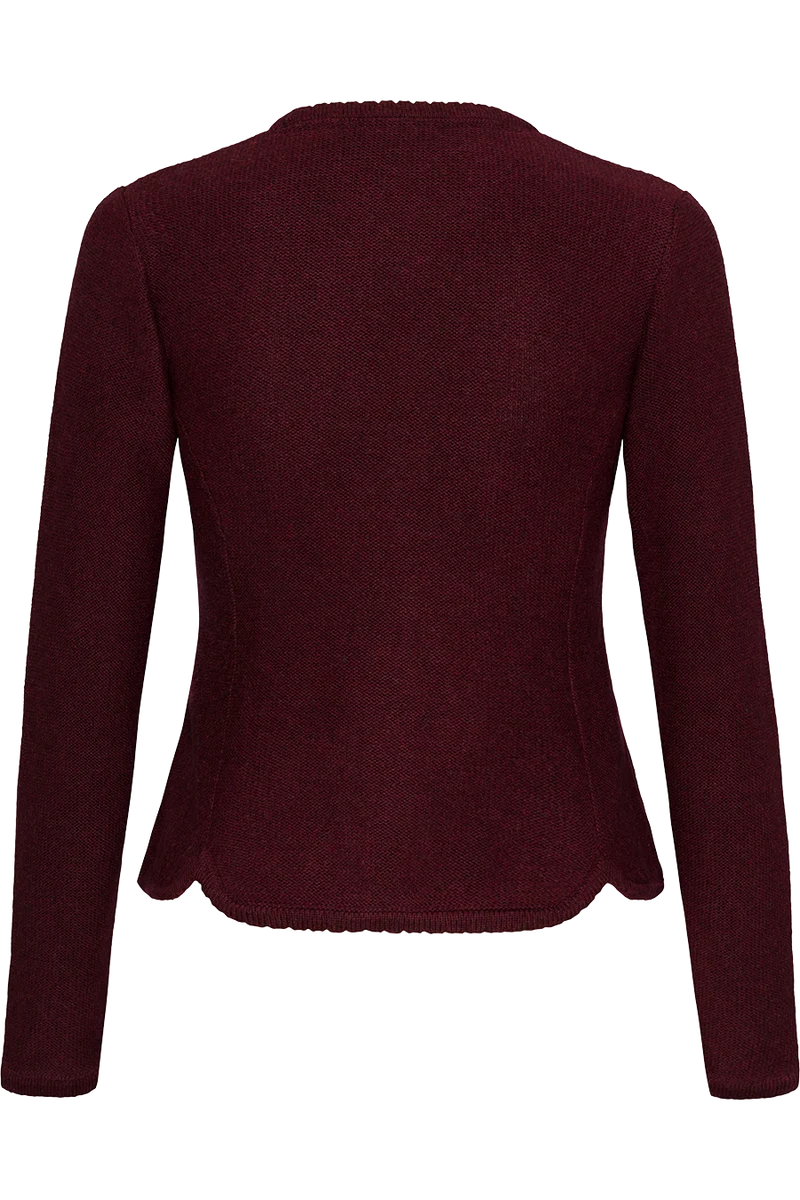 Damen Trachten-Strickjacke Dirndljacke - wine