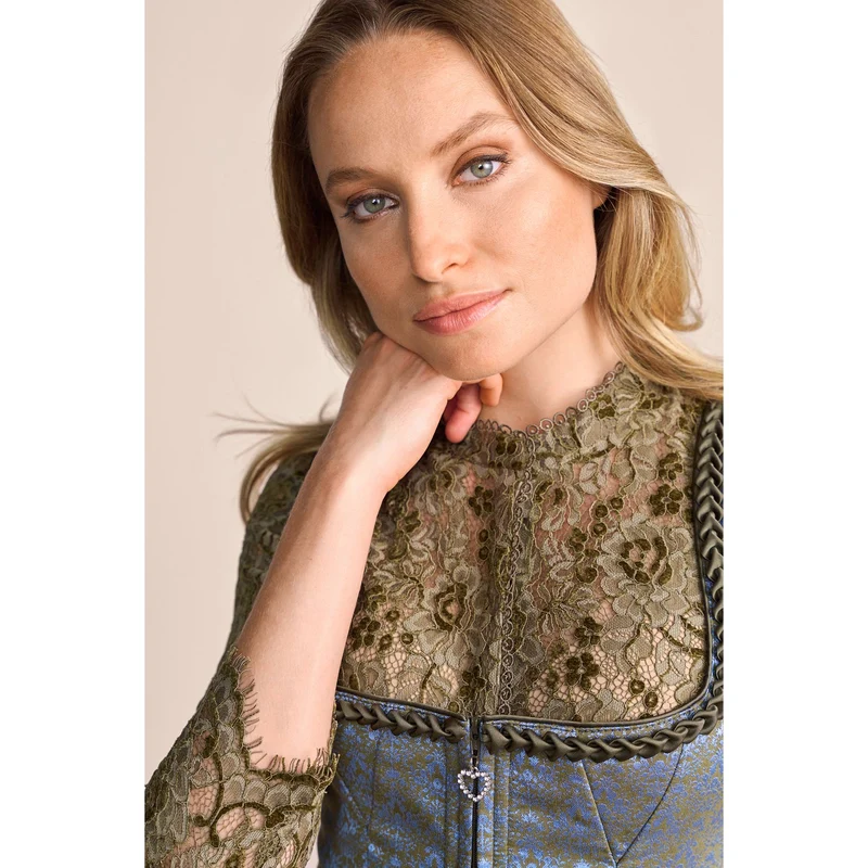 Dirndl Enni in grün/blau