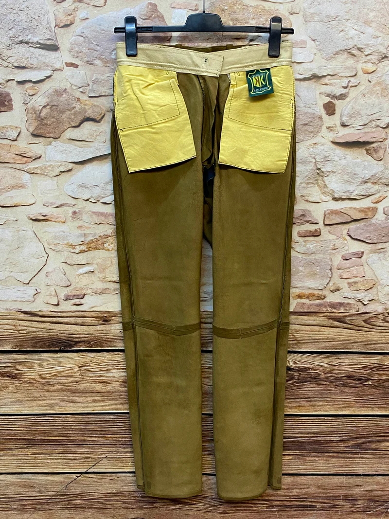 Vintage Damen Lederhose Gr. 40 – Karl Kübler Leder-Trachten in Olivbraun