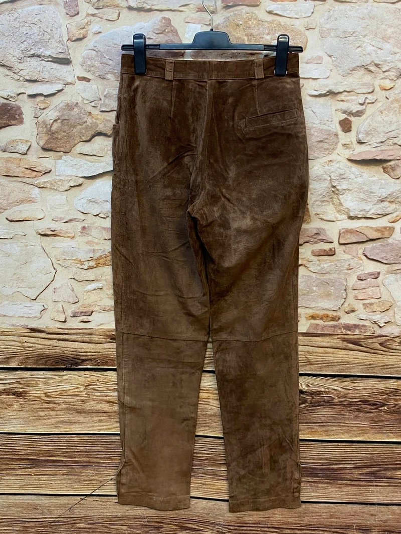 Vintage 80er/90er Damen Lederhose aus Echtleder Braun Gr. 42