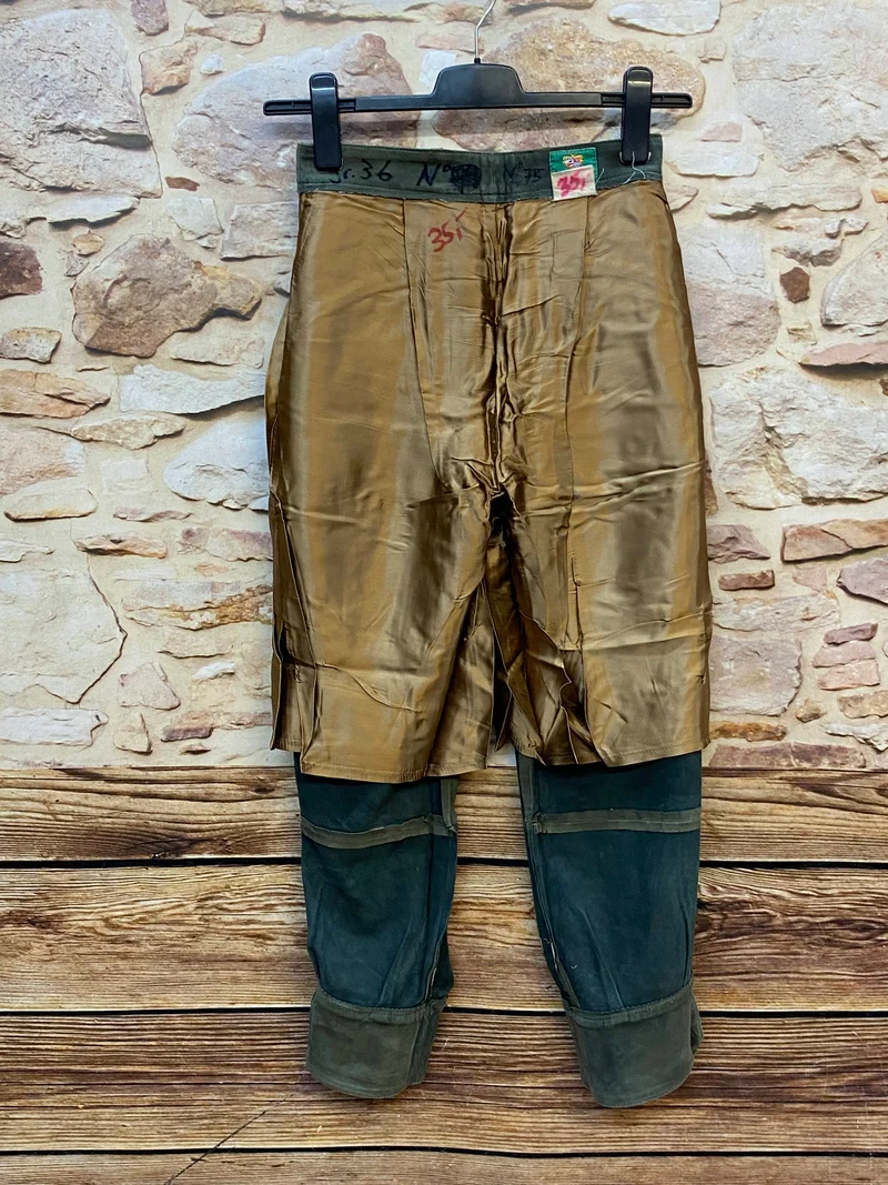 Meindl Damen Lederhose Gr. 36 – lange Trachtenlederhose in Olivgrün aus Leder