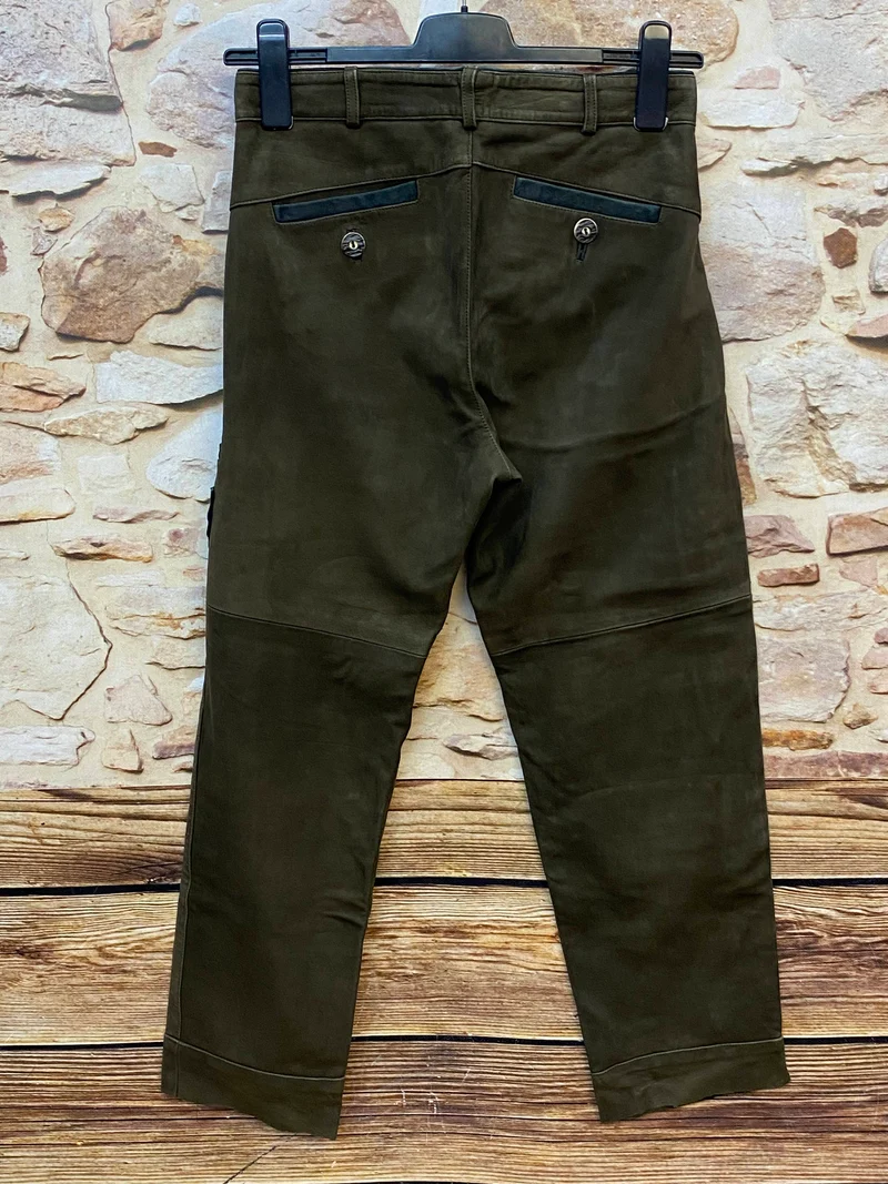 Lange Lederhose Damen Gr. 46 – grüne Canda Lederhose aus Echtleder