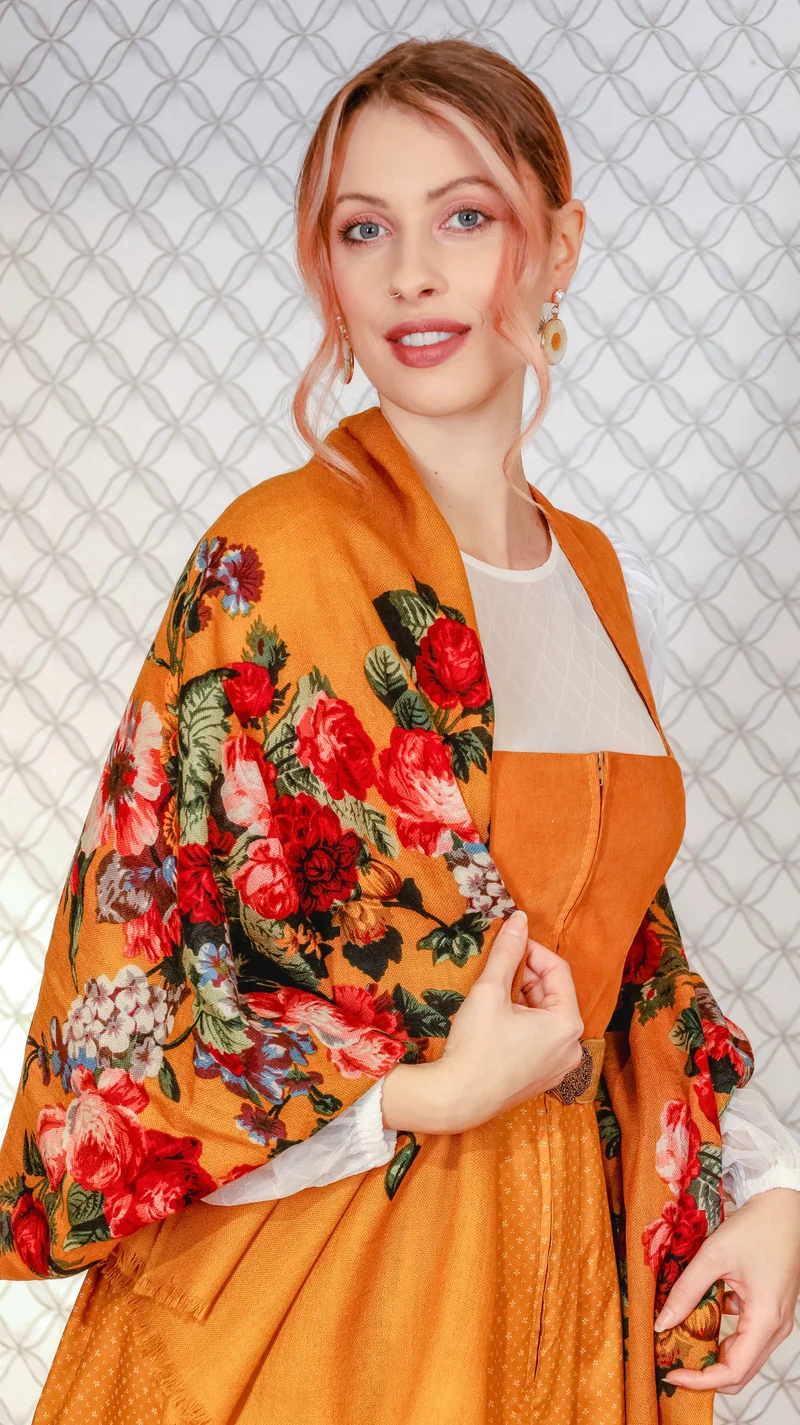 Corddirndl Goldstich orange
