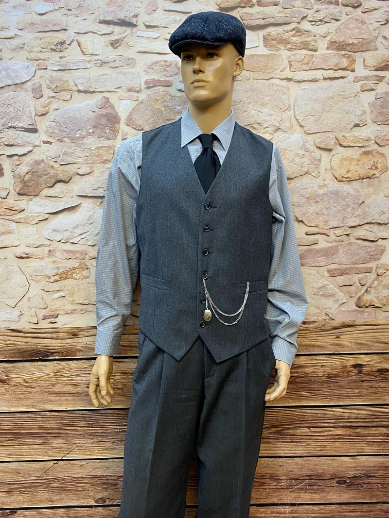 Vintage 20er Jahre Herren Outfit Schurwolle Grau – britischer 1920er-Jahre-Stil Komplettset Gr. 102