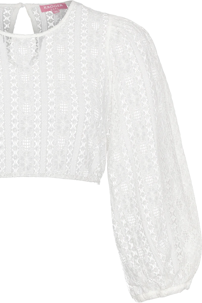 Dirndlbluse mit weitem Ärmel und Spitzenmuster