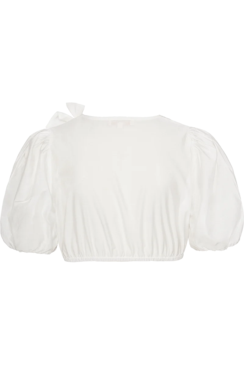 Dirndlbluse mit Schleife und Puffärmeln
