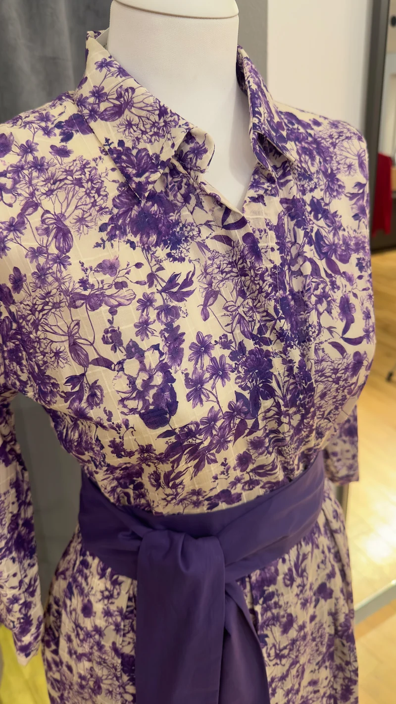 Baumwoll Kleid Kaiserjäger Hermine lila 80cm