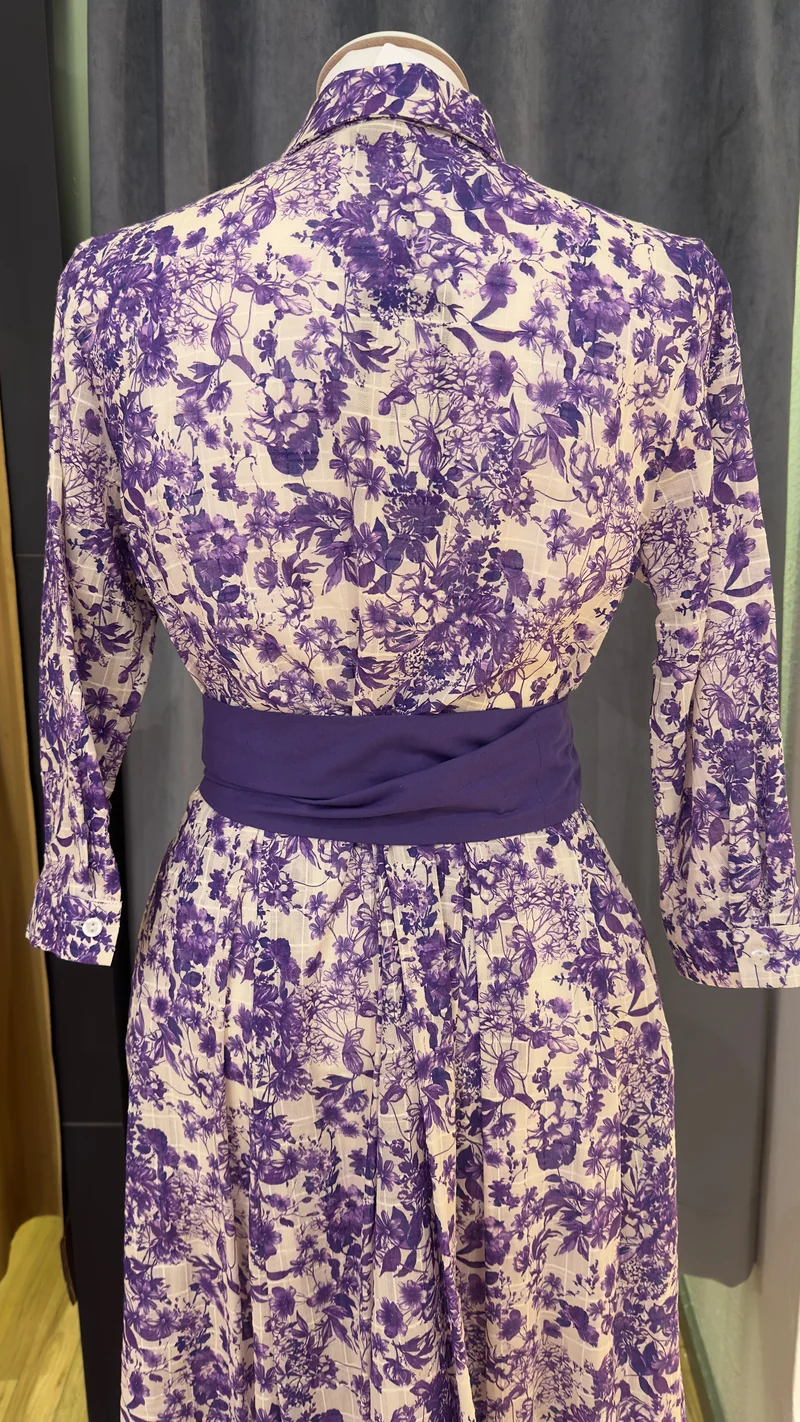 Baumwoll Kleid Kaiserjäger Hermine lila 80cm