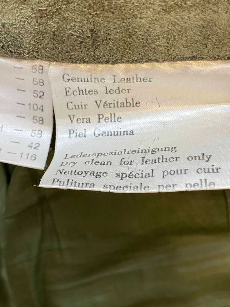 Vintage Trachten Lederhose Herren grün Gr. 58 lange Lederhose Echtleder